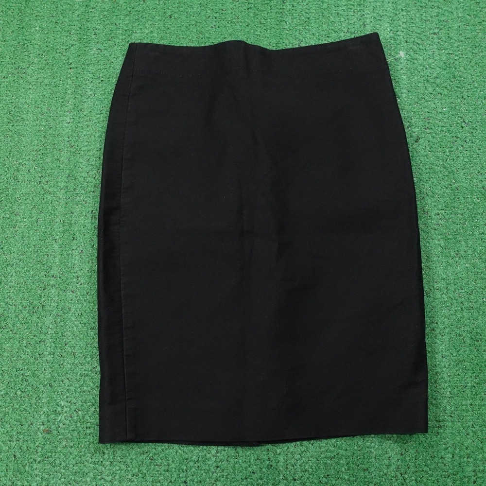 J Crew Skirt Womens 4 Black Pencil Career Stretch Back Slit Classic‎ Office Wear